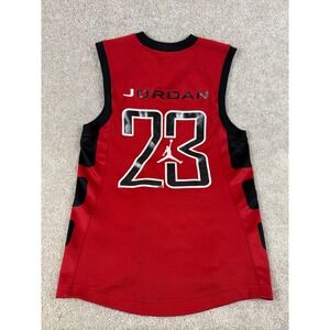 Jordan 23 Basketball Jersey Red Black Youth Size M (stained)